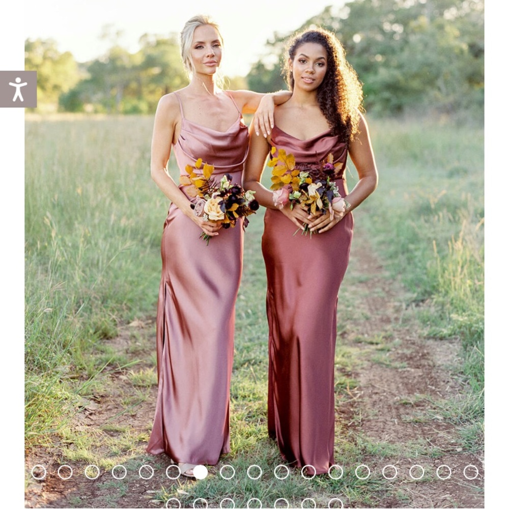 Revelry Skye Satin dress in Silver Sage